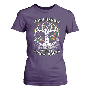 Irish Grown With Viking Roots T Shirt For Women TS09 Purple Print Your Wear