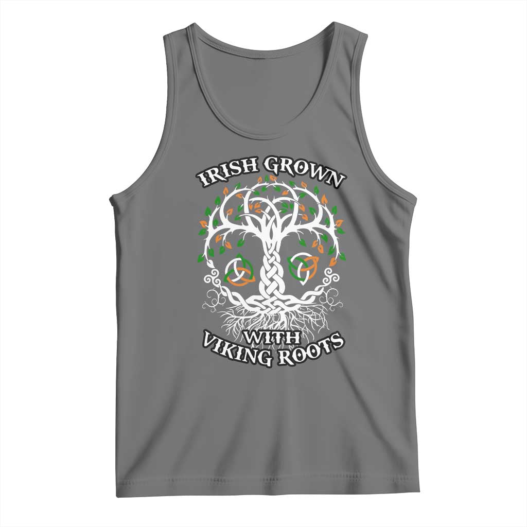 Irish Grown With Viking Roots Tank Top TS09 Black Heather Print Your Wear