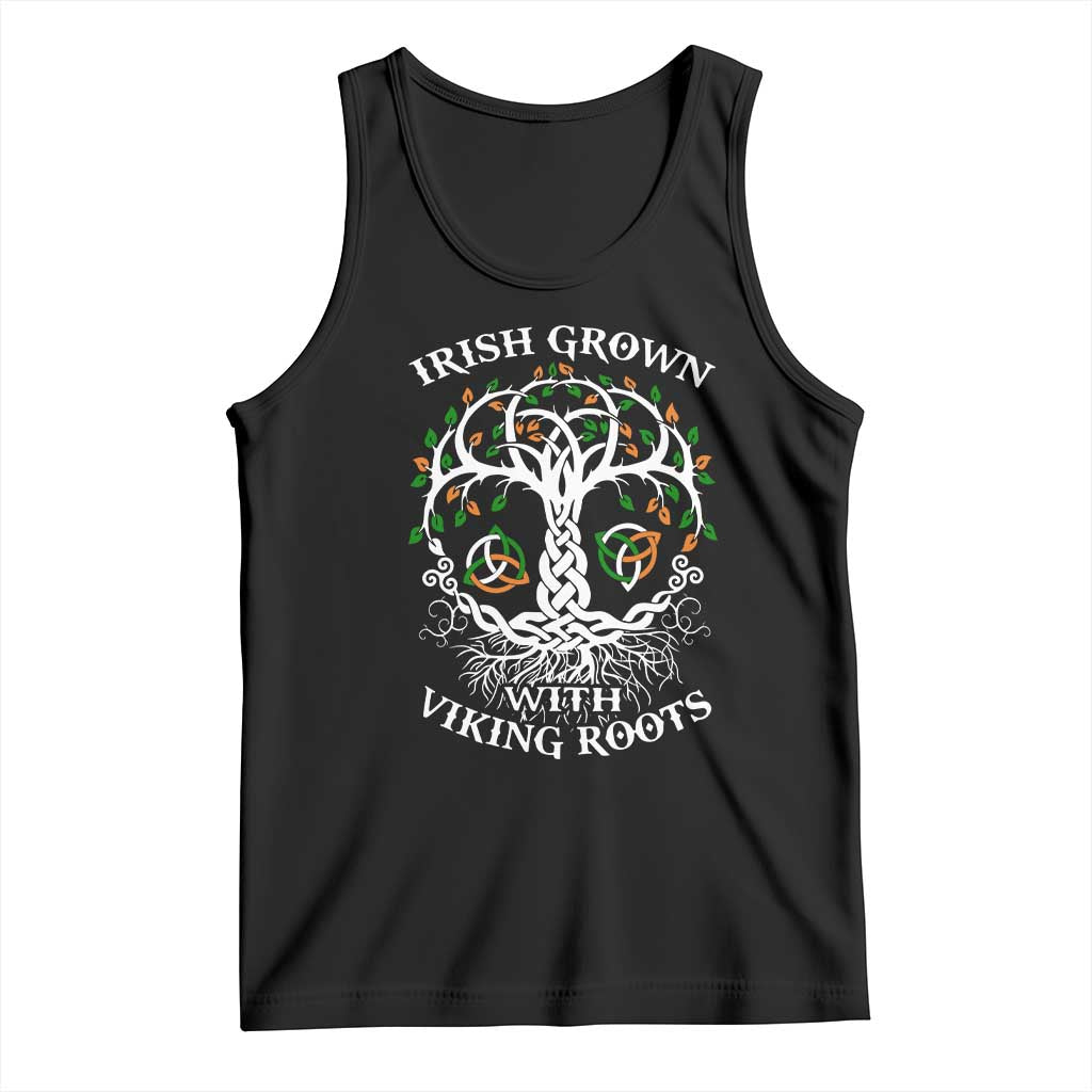 Irish Grown With Viking Roots Tank Top TS09 Black Print Your Wear