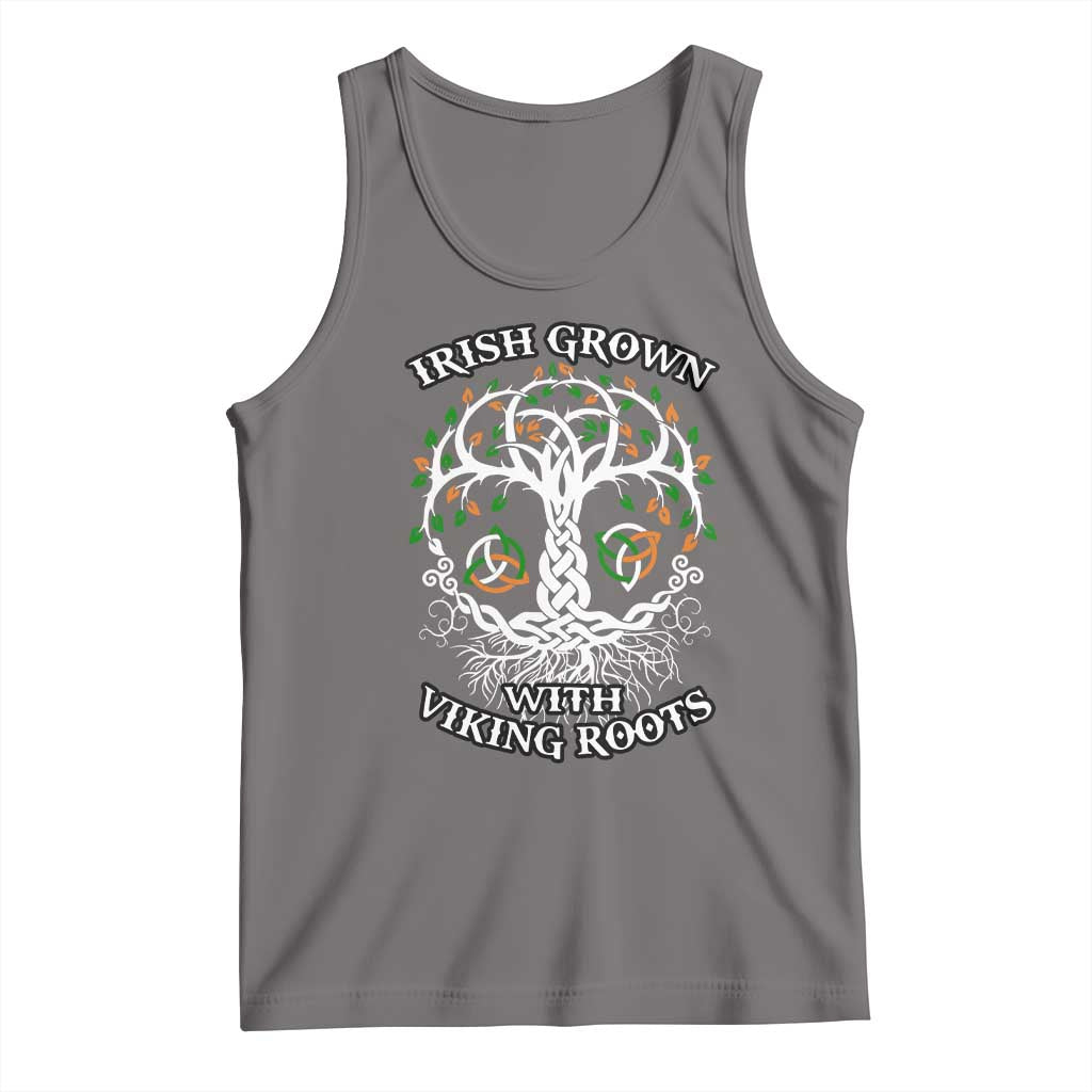 Irish Grown With Viking Roots Tank Top TS09 Deep Heather Print Your Wear