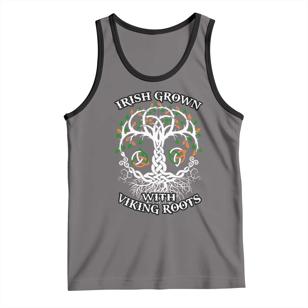 Irish Grown With Viking Roots Tank Top TS09 Deep Heather Black Print Your Wear
