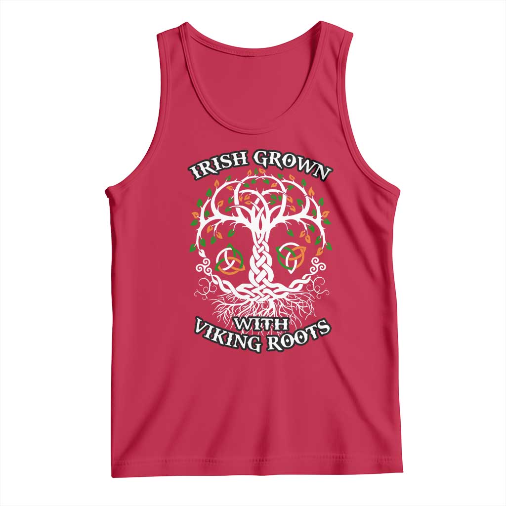 Irish Grown With Viking Roots Tank Top TS09 Red Print Your Wear