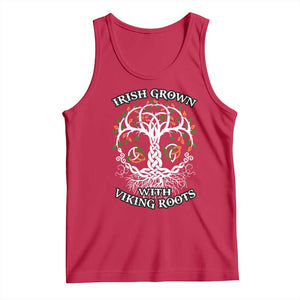 Irish Grown With Viking Roots Tank Top TS09 Red Print Your Wear
