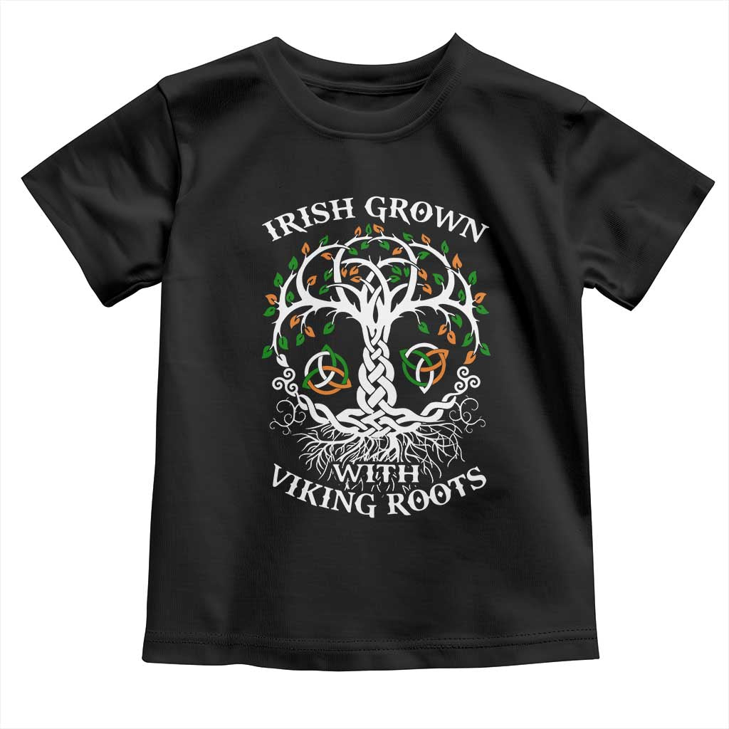 Irish Grown With Viking Roots Toddler T Shirt TS09 Black Print Your Wear