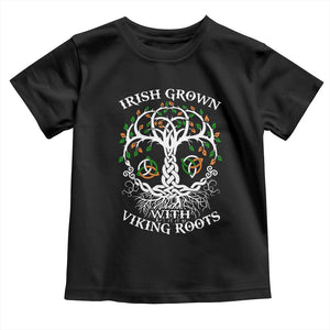 Irish Grown With Viking Roots Toddler T Shirt TS09 Black Print Your Wear