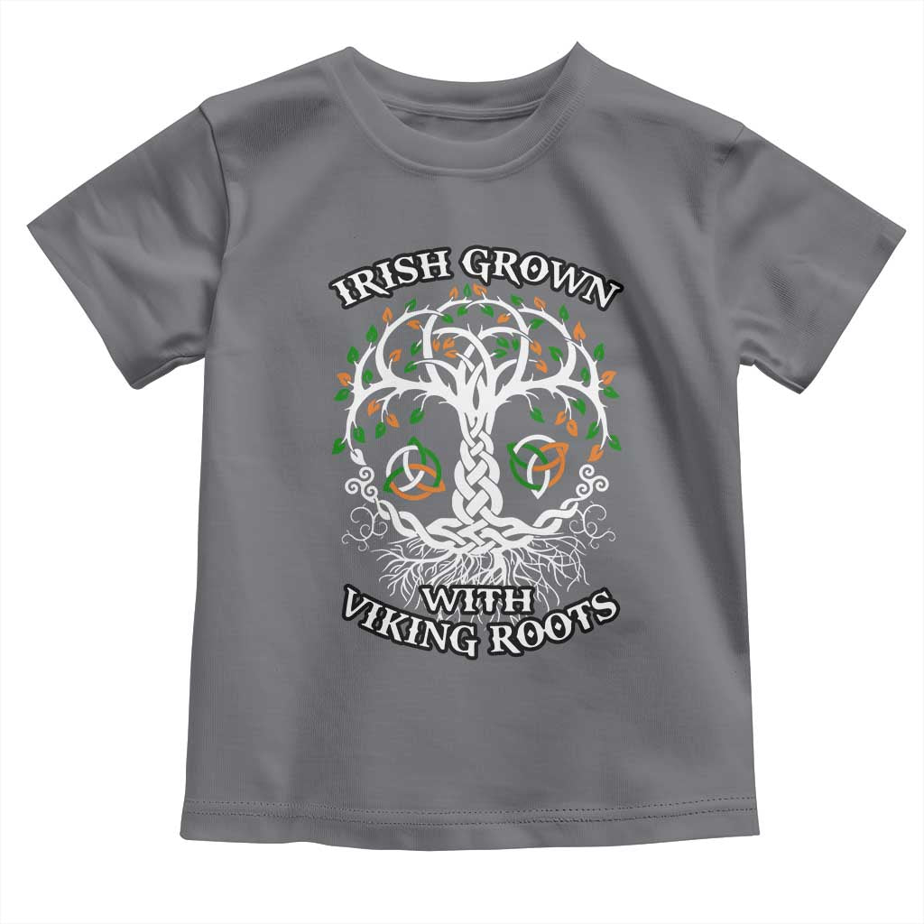 Irish Grown With Viking Roots Toddler T Shirt TS09 Charcoal Print Your Wear