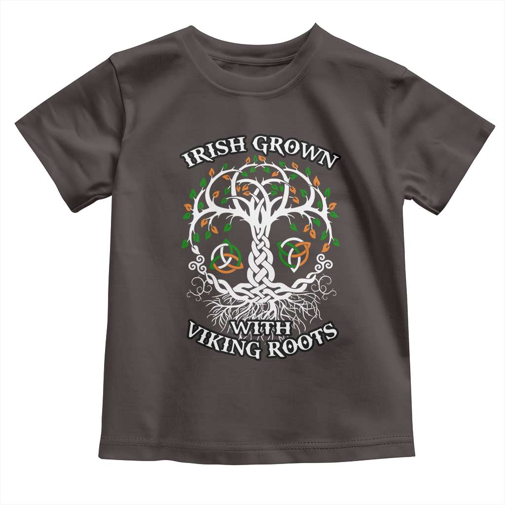 Irish Grown With Viking Roots Toddler T Shirt TS09 Dark Chocolate Print Your Wear