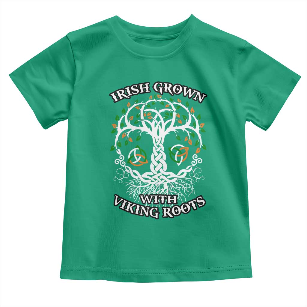 Irish Grown With Viking Roots Toddler T Shirt TS09 Irish Green Print Your Wear