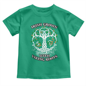 Irish Grown With Viking Roots Toddler T Shirt TS09 Irish Green Print Your Wear