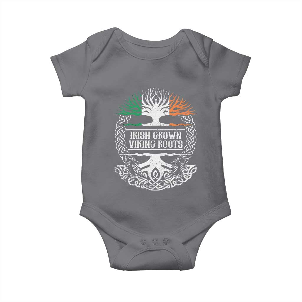 Irish Viking Baby Onesie Irish Grown With Viking Roots TS09 Charcoal Print Your Wear