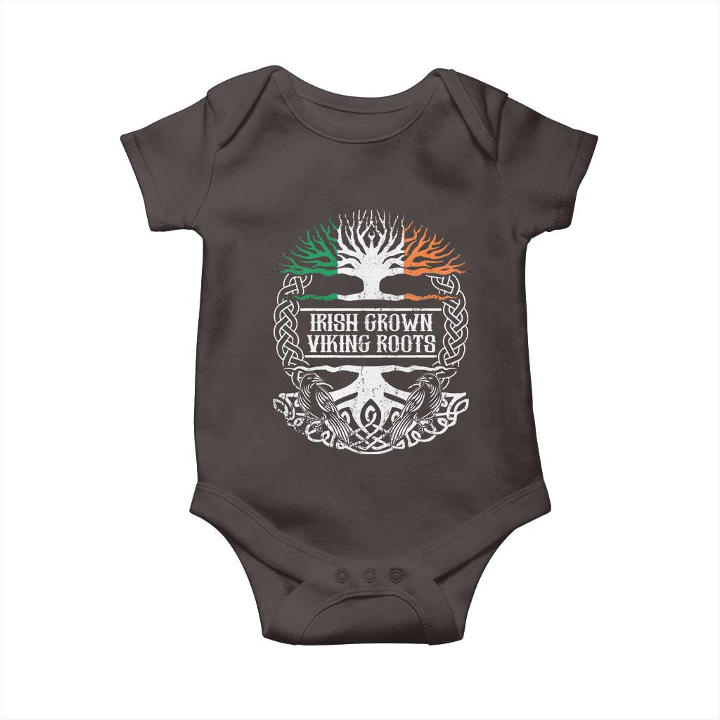 Irish Viking Baby Onesie Irish Grown With Viking Roots TS09 Dark Chocolate Print Your Wear