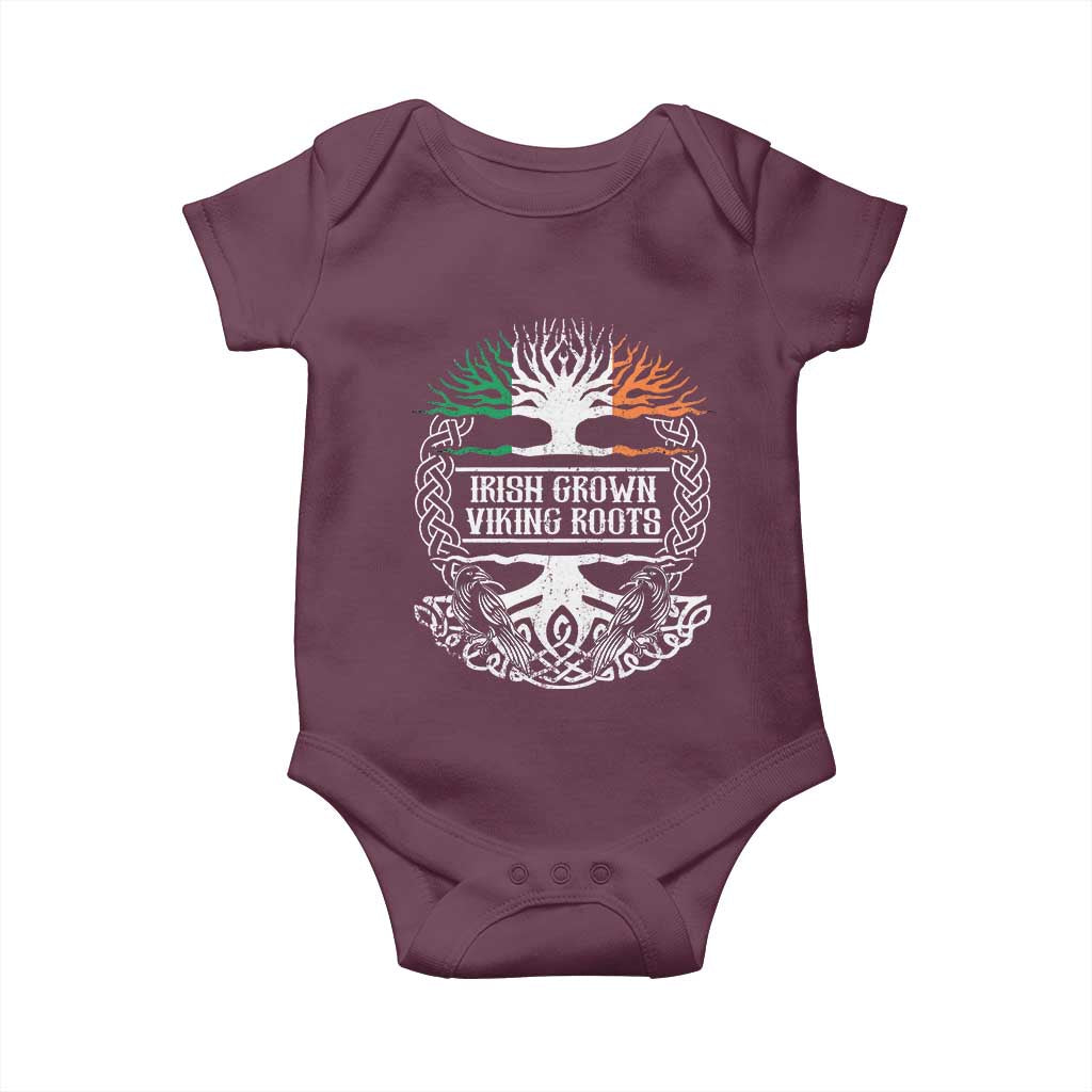 Irish Viking Baby Onesie Irish Grown With Viking Roots TS09 Maroon Print Your Wear