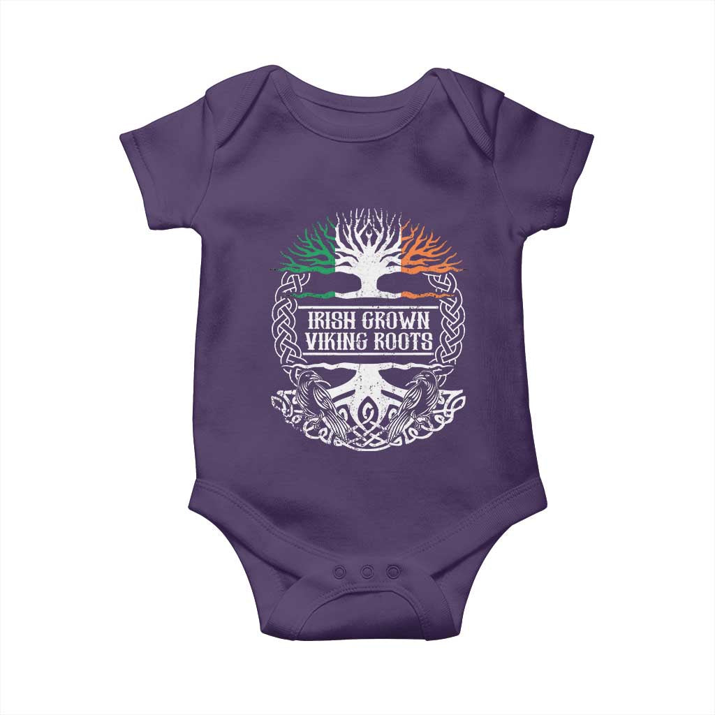 Irish Viking Baby Onesie Irish Grown With Viking Roots TS09 Purple Print Your Wear