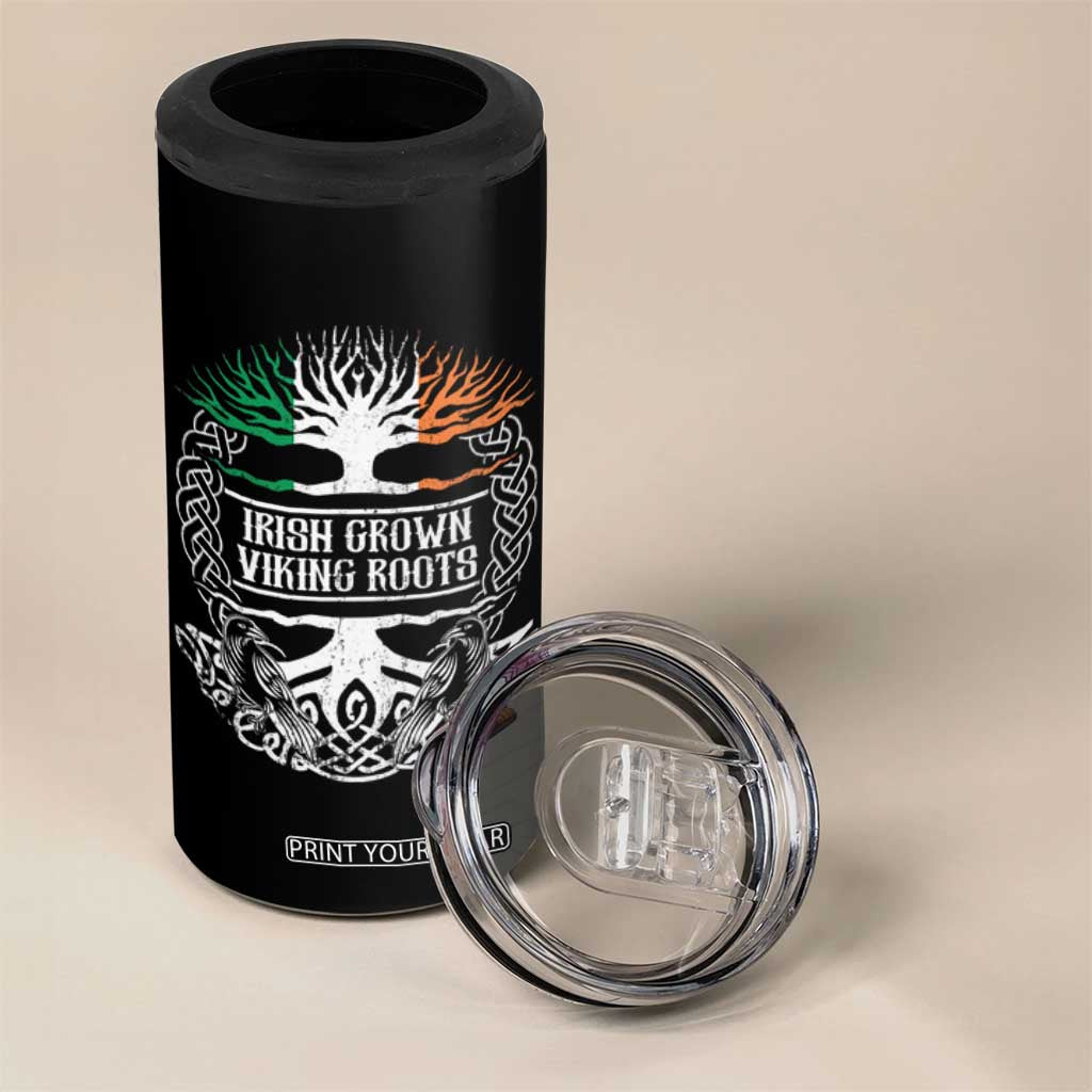 Irish Viking 4 in 1 Can Cooler Tumbler Irish Grown With Viking Roots TS09 Print Your Wear