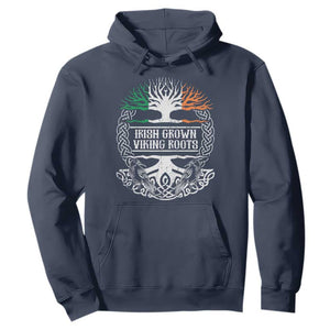 Irish Viking Hoodie Irish Grown With Viking Roots TS09 Navy Print Your Wear