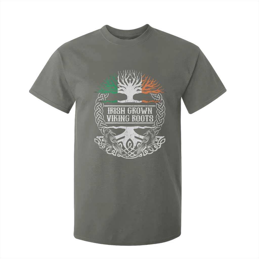 Irish Viking T Shirt For Kid Irish Grown With Viking Roots TS09 Military Green Print Your Wear
