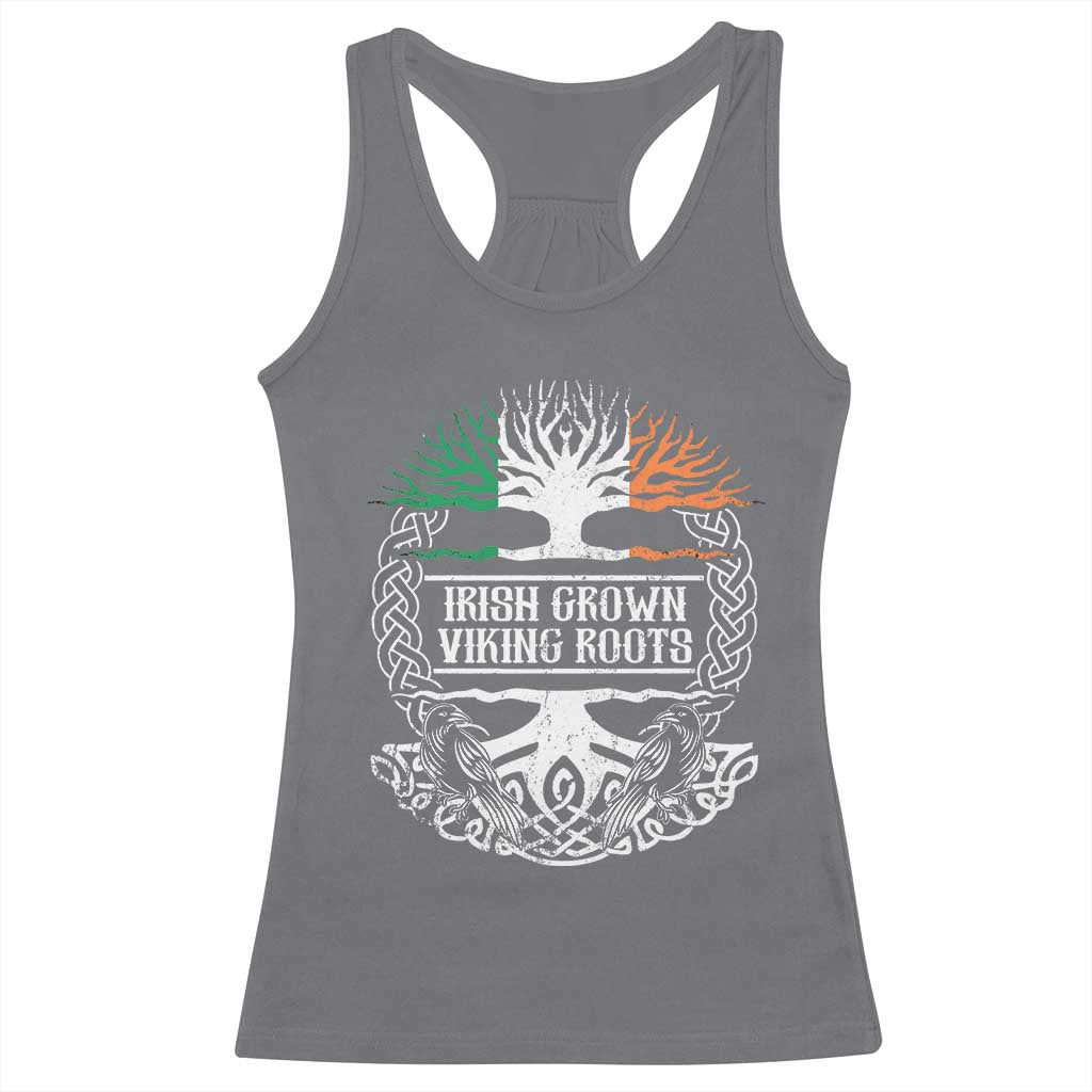 Irish Viking Racerback Tank Top Irish Grown With Viking Roots TS09 Charcoal Print Your Wear