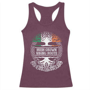 Irish Viking Racerback Tank Top Irish Grown With Viking Roots TS09 Maroon Print Your Wear