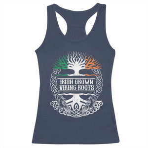 Irish Viking Racerback Tank Top Irish Grown With Viking Roots TS09 Navy Print Your Wear