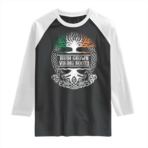 Irish Viking Raglan Shirt Irish Grown With Viking Roots TS09 Black White Print Your Wear