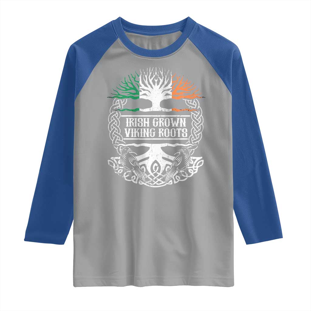 Irish Viking Raglan Shirt Irish Grown With Viking Roots TS09 Sport Gray Royal Print Your Wear