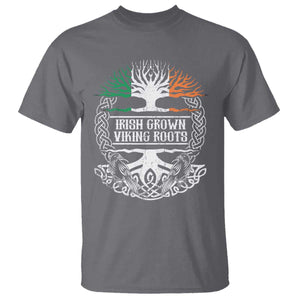 Irish Viking T Shirt Irish Grown With Viking Roots TS09 Charcoal Print Your Wear