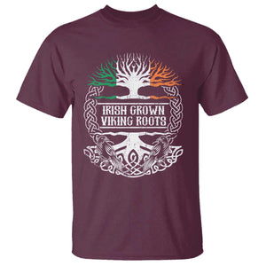 Irish Viking T Shirt Irish Grown With Viking Roots TS09 Maroon Print Your Wear
