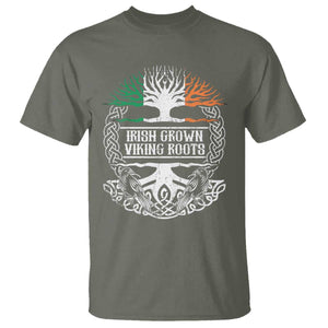 Irish Viking T Shirt Irish Grown With Viking Roots TS09 Military Green Print Your Wear