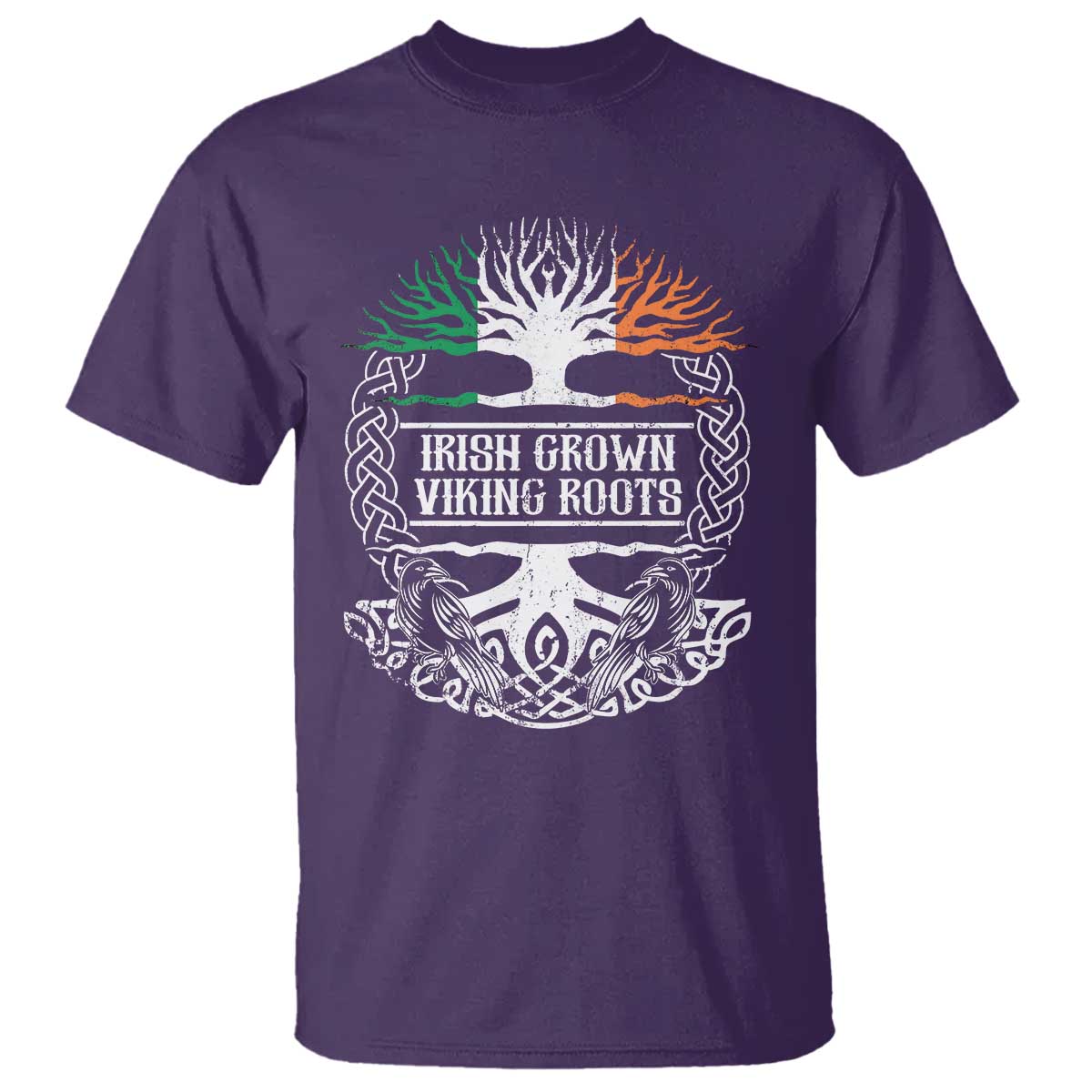 Irish Viking T Shirt Irish Grown With Viking Roots TS09 Purple Print Your Wear