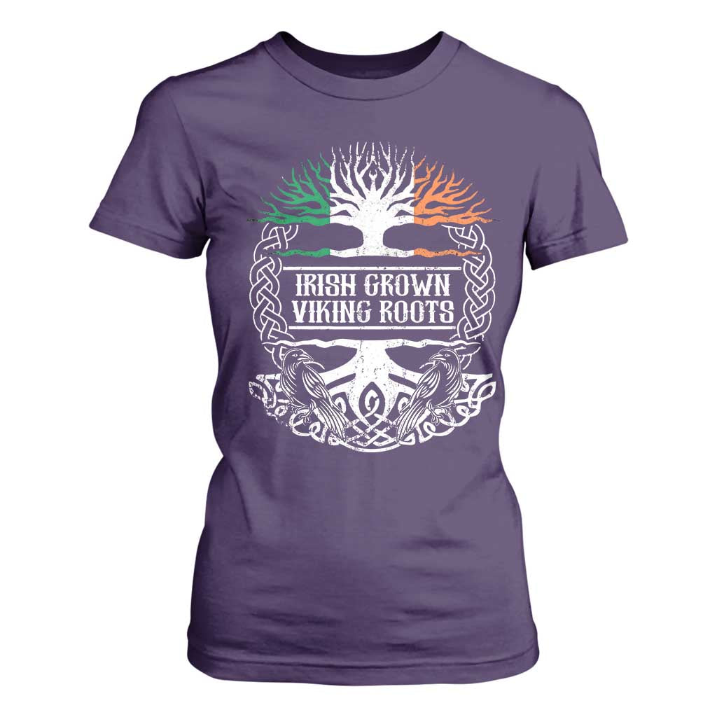 Irish Viking T Shirt For Women Irish Grown With Viking Roots TS09 Purple Print Your Wear