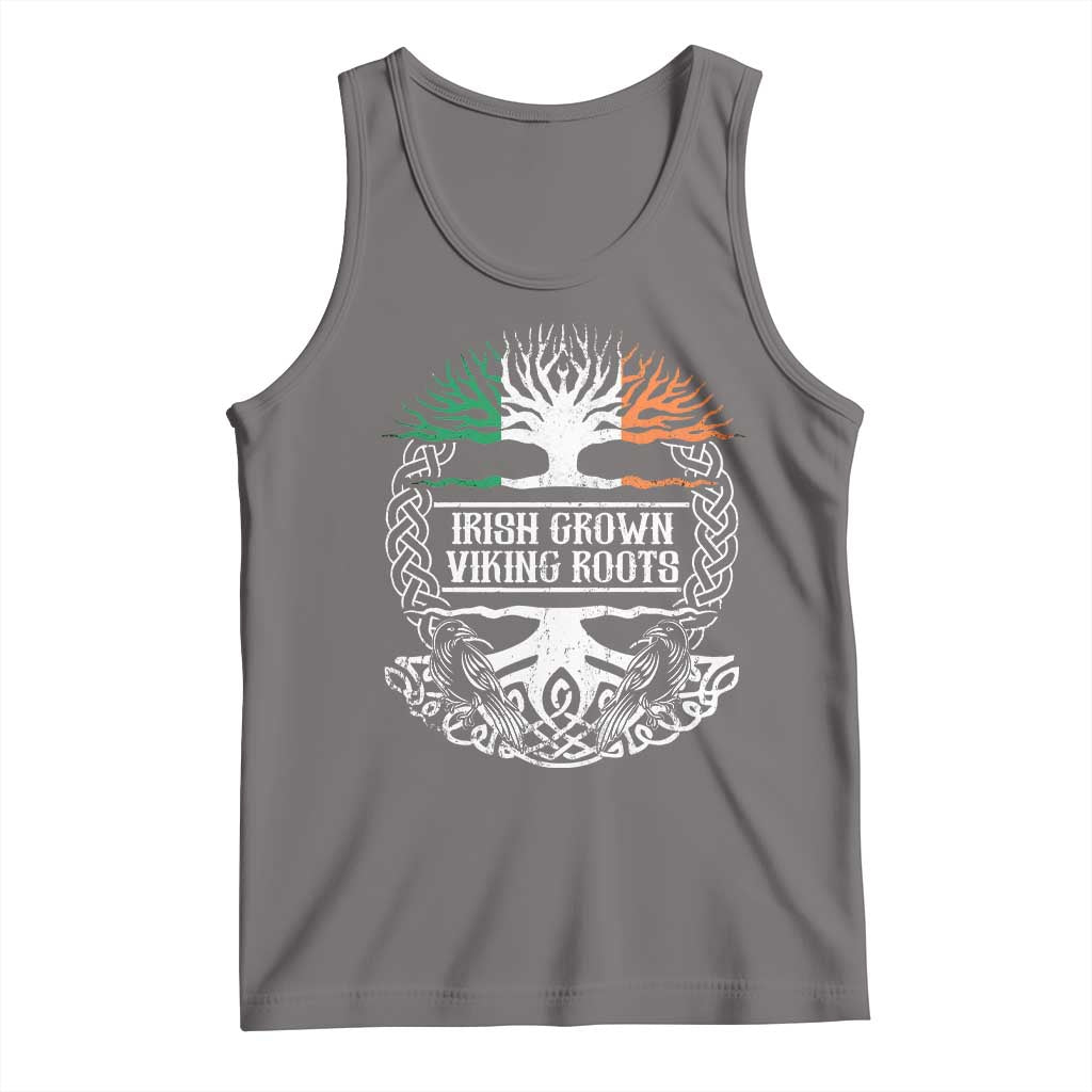 Irish Viking Tank Top Irish Grown With Viking Roots TS09 Deep Heather Print Your Wear