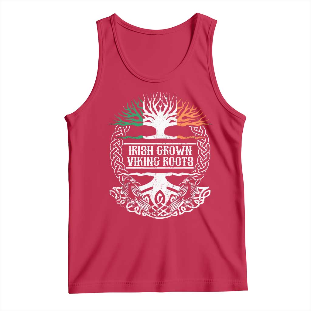Irish Viking Tank Top Irish Grown With Viking Roots TS09 Red Print Your Wear