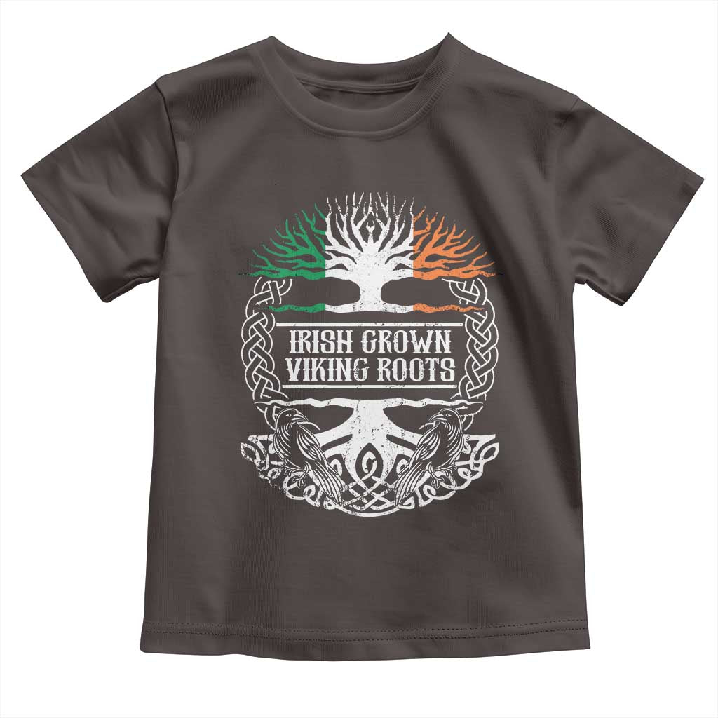 Irish Viking Toddler T Shirt Irish Grown With Viking Roots TS09 Dark Chocolate Print Your Wear