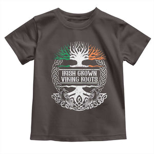 Irish Viking Toddler T Shirt Irish Grown With Viking Roots TS09 Dark Chocolate Print Your Wear