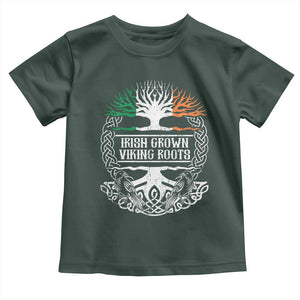 Irish Viking Toddler T Shirt Irish Grown With Viking Roots TS09 Dark Forest Green Print Your Wear