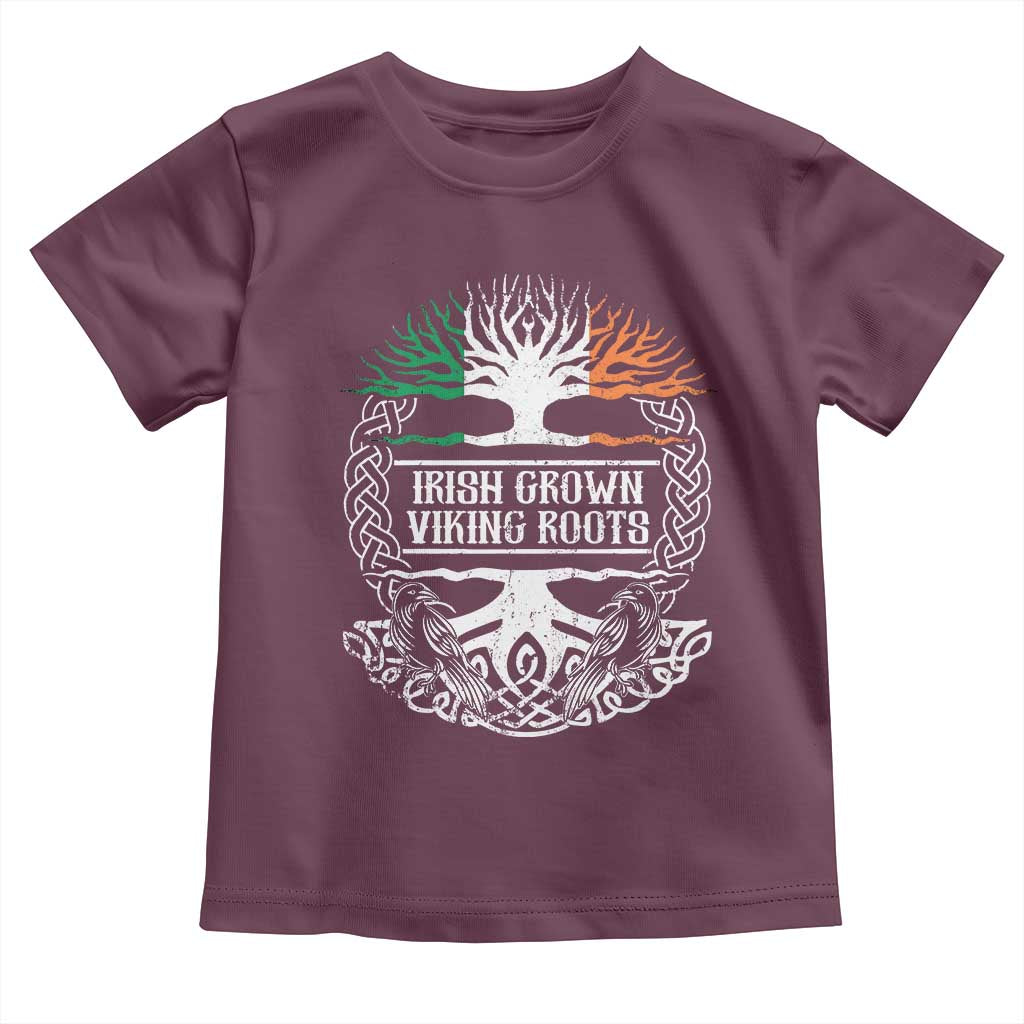 Irish Viking Toddler T Shirt Irish Grown With Viking Roots TS09 Maroon Print Your Wear
