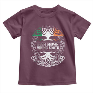 Irish Viking Toddler T Shirt Irish Grown With Viking Roots TS09 Maroon Print Your Wear
