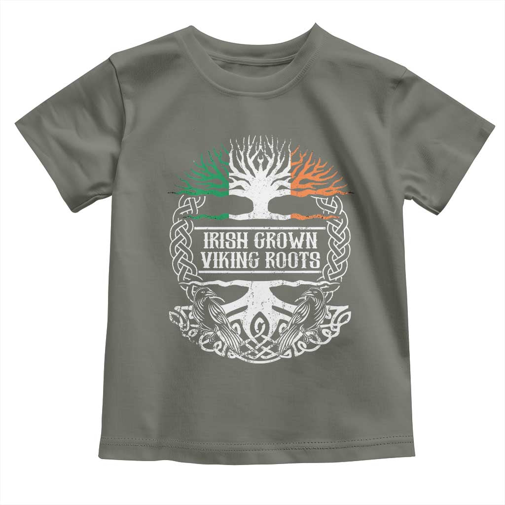 Irish Viking Toddler T Shirt Irish Grown With Viking Roots TS09 Military Green Print Your Wear