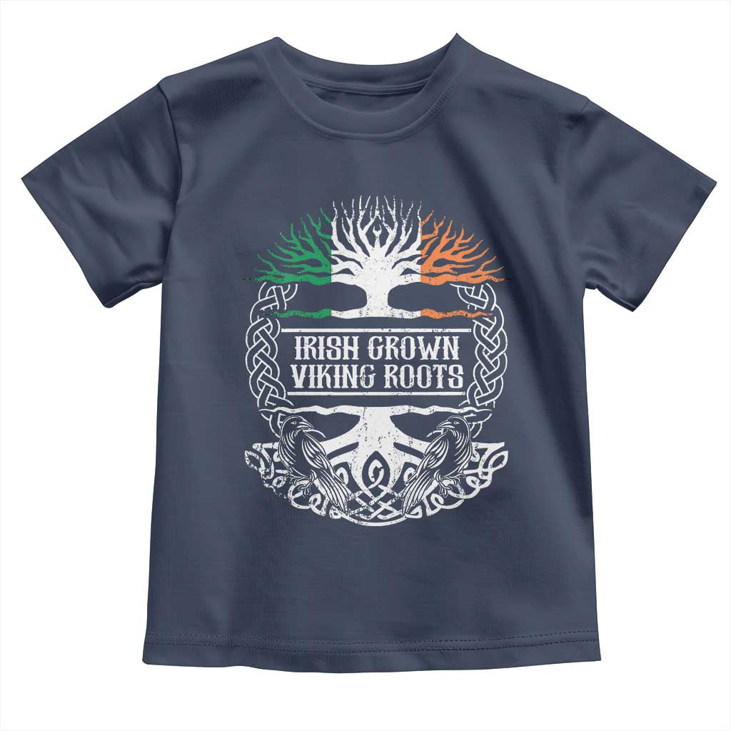Irish Viking Toddler T Shirt Irish Grown With Viking Roots TS09 Navy Print Your Wear