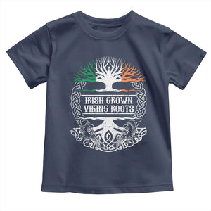 Irish Viking Toddler T Shirt Irish Grown With Viking Roots TS09 Navy Print Your Wear