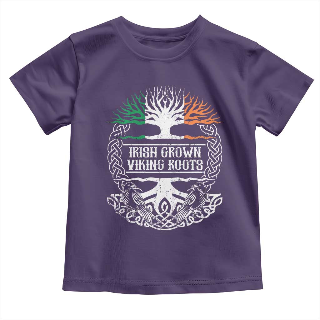 Irish Viking Toddler T Shirt Irish Grown With Viking Roots TS09 Purple Print Your Wear