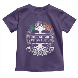 Irish Viking Toddler T Shirt Irish Grown With Viking Roots TS09 Purple Print Your Wear