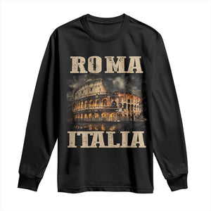 Roma Italia Colosseum Long Sleeve Shirt Vintage Italy Rome TS09 Black Print Your Wear