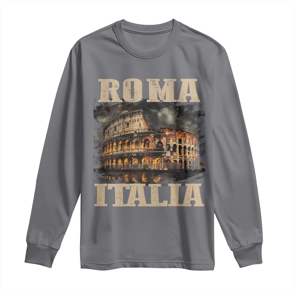 Roma Italia Colosseum Long Sleeve Shirt Vintage Italy Rome TS09 Charcoal Print Your Wear