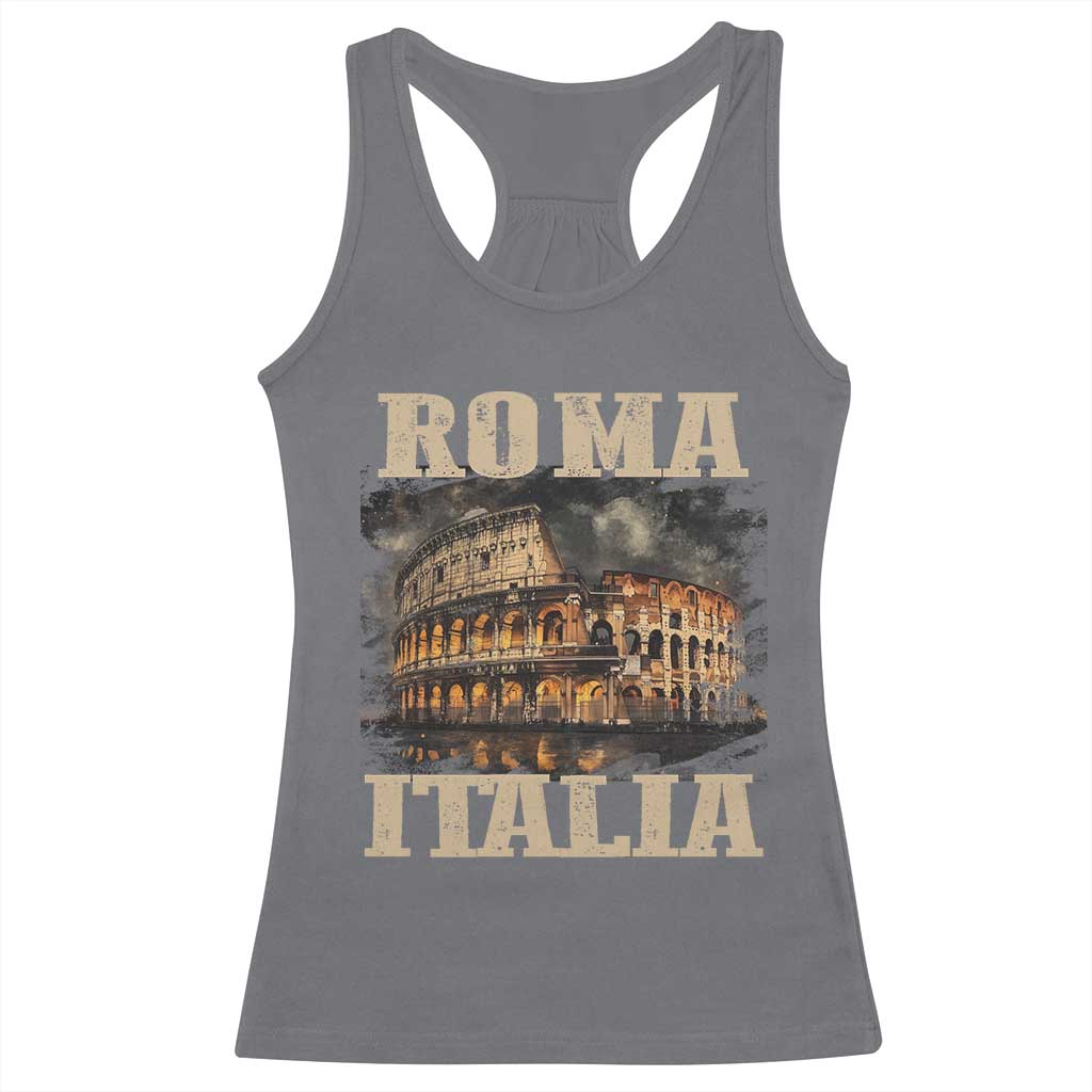 Roma Italia Colosseum Racerback Tank Top Vintage Italy Rome TS09 Charcoal Print Your Wear
