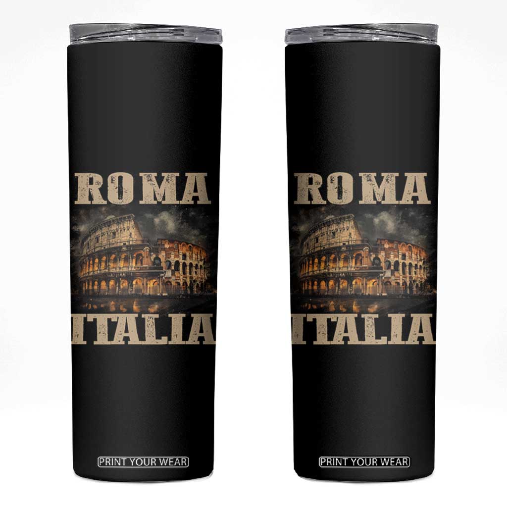 Roma Italia Colosseum Skinny Tumbler Vintage Italy Rome TS09 Black Print Your Wear