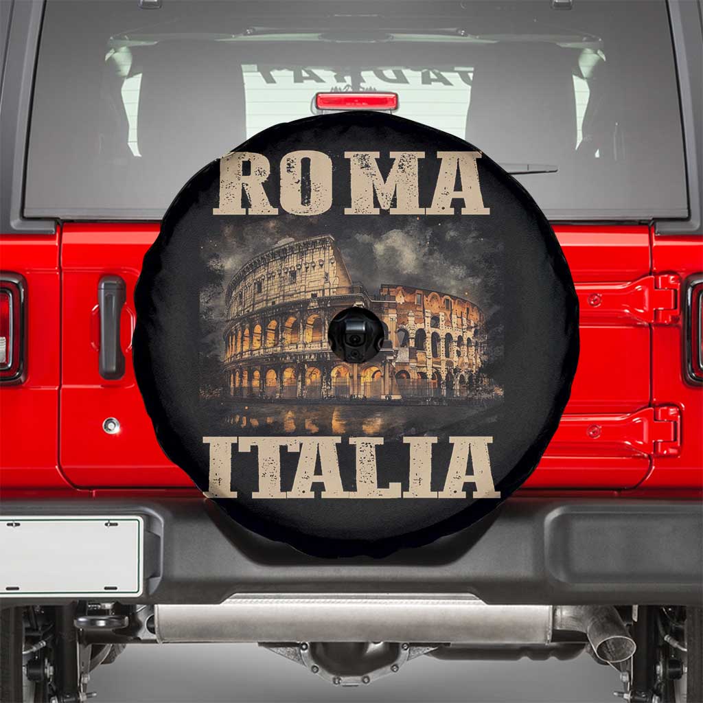 Roma Italia Colosseum Spare Tire Cover Vintage Italy Rome TS09 Black Print Your Wear