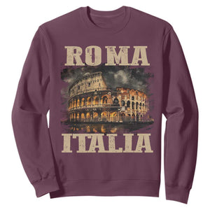 Roma Italia Colosseum Sweatshirt Vintage Italy Rome TS09 Maroon Print Your Wear