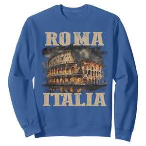 Roma Italia Colosseum Sweatshirt Vintage Italy Rome TS09 Royal Blue Print Your Wear