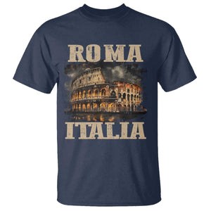 Roma Italia Colosseum T Shirt Vintage Italy Rome TS09 Navy Print Your Wear